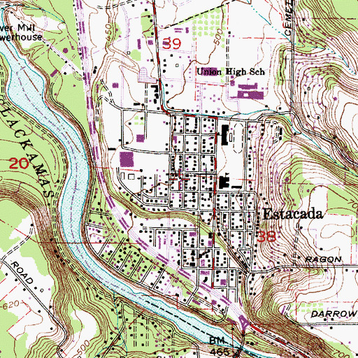 Topographic Map of Saint Aloysius Catholic Church, OR