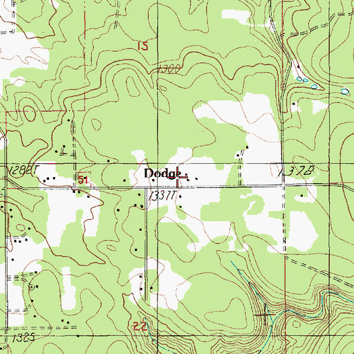 Topographic Map of Dodge Community Church, OR