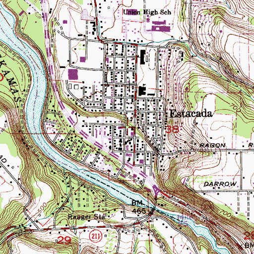 Topographic Map of Estacada United Methodist Church, OR