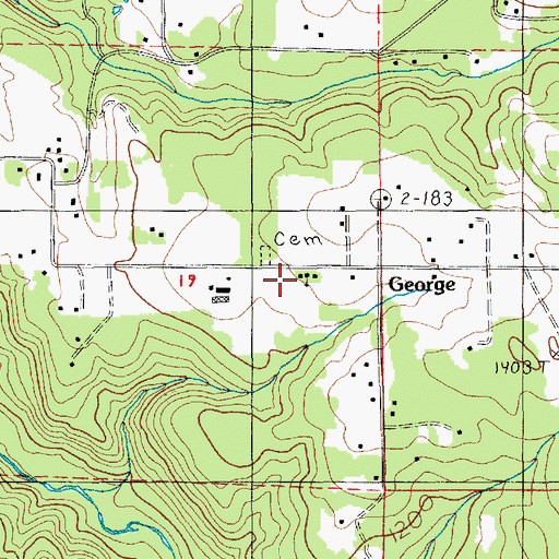 Topographic Map of George Community Church, OR