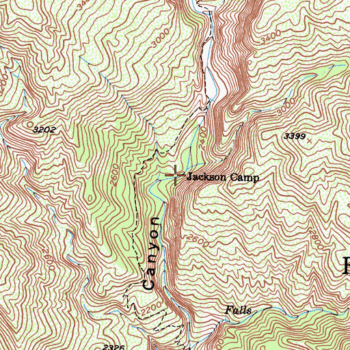 Topographic Map of Jackson Camp, CA