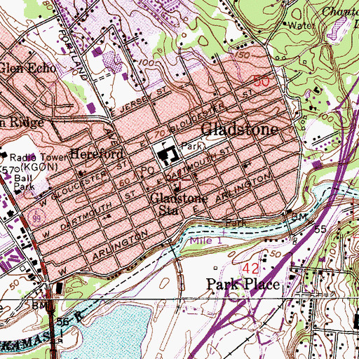 Topographic Map of Gladstone Christian Church, OR