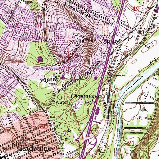 Topographic Map of Gladstone Park Seventh Day Adventist Church, OR