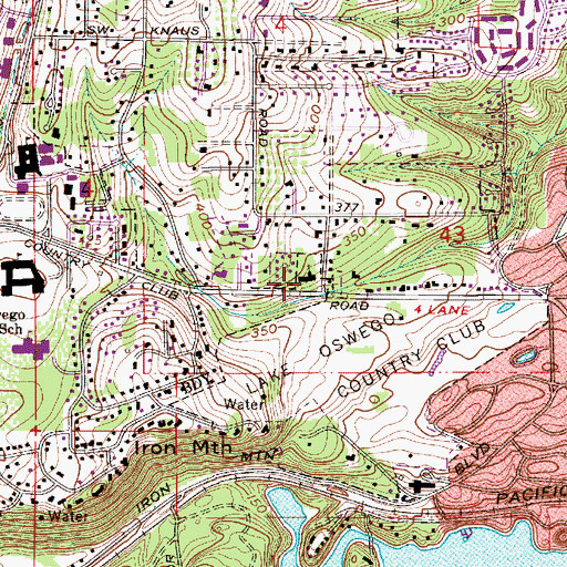 Topographic Map of Lake Oswego United Church of Christ, OR