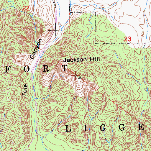 Topographic Map of Jackson Hill, CA