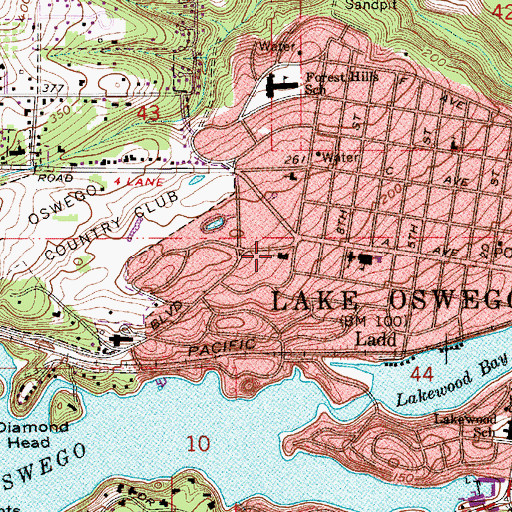 Topographic Map of Christ Church Episcopal Parish, OR
