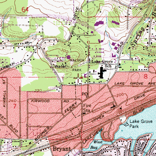 Topographic Map of River West Church, OR
