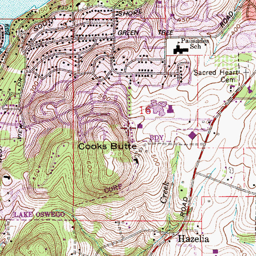 Topographic Map of Church of Jesus Christ of Latter Day Saints Family History Center, OR