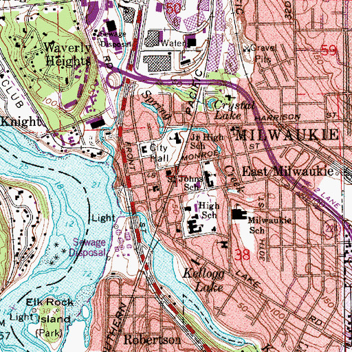 Topographic Map of Saint John the Baptist Catholic Church, OR