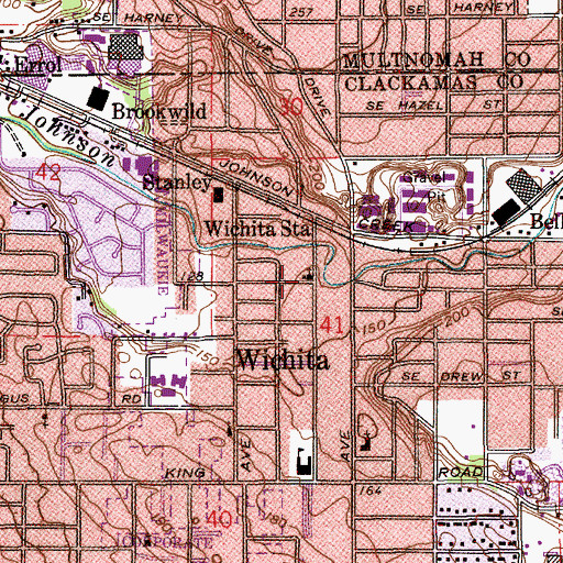 Topographic Map of Wichita Avenue Evangelical Church, OR