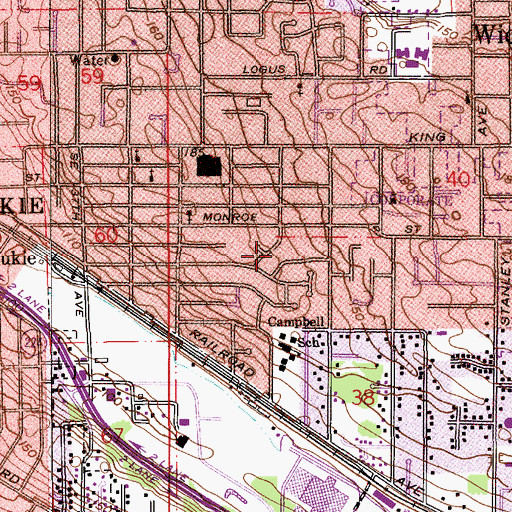 Topographic Map of Eagles Wings Prophetic Training Center, OR
