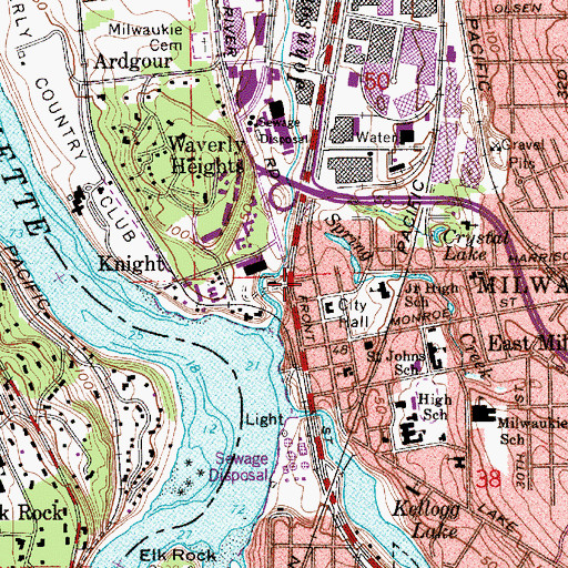 Topographic Map of Ryder Ministries, OR