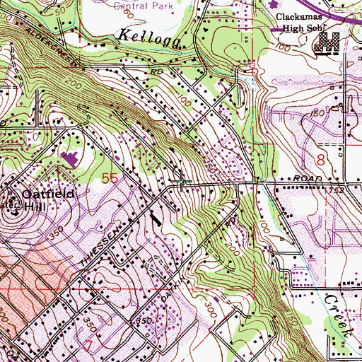Topographic Map of King of Kings Evangelical Lutheran Church in American, OR