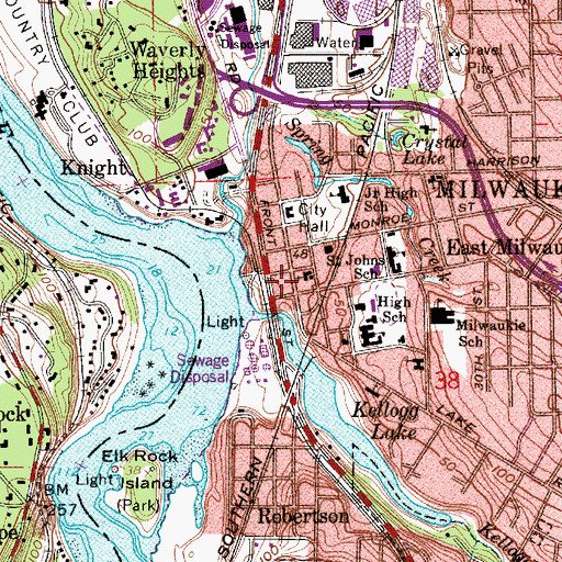 Topographic Map of Saint John the Evangelist Episcopal Church, OR