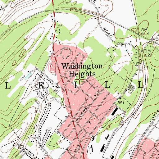 Topographic Map of Washington Heights Park, NY