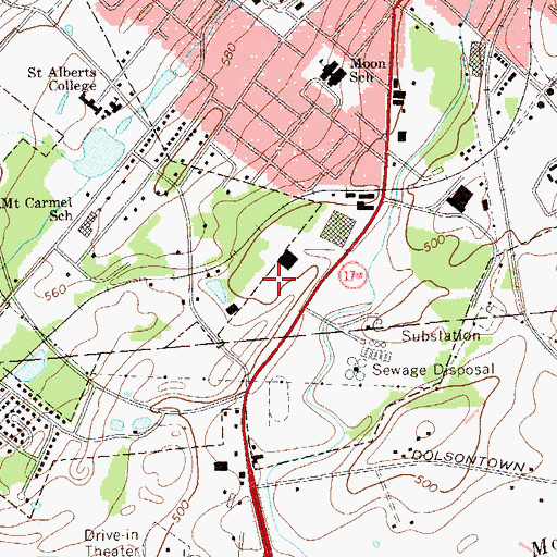 Topographic Map of Playtoggs Shopping Center, NY
