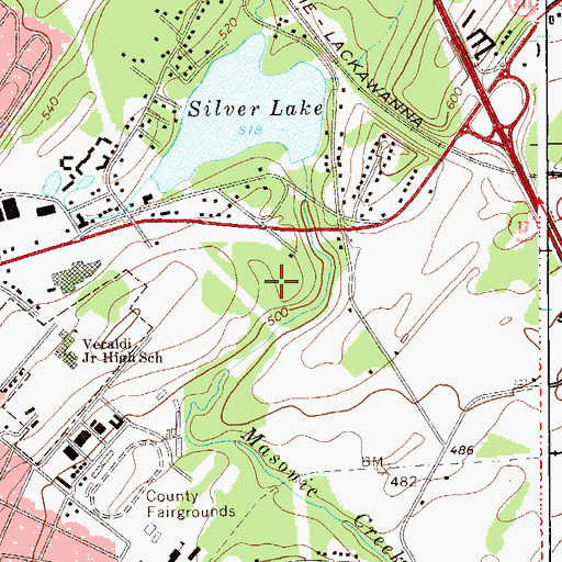 Topographic Map of Wallkill Plaza Shopping Center, NY