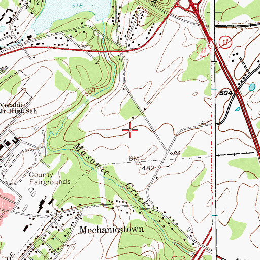 Topographic Map of Wallkill Towne Center Shopping Center, NY