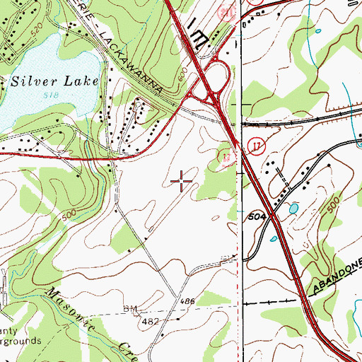 Topographic Map of The Shoppes At Orange Plaza Shopping Center, NY