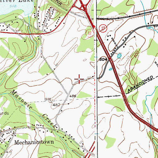 Topographic Map of Dunning Farms Shopping Center, NY
