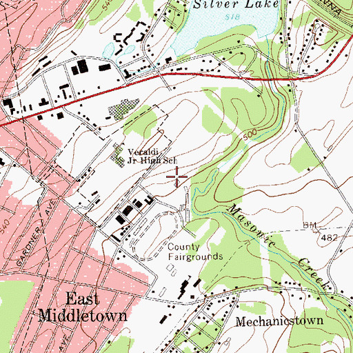 Topographic Map of Orange County Fairgrounds, NY