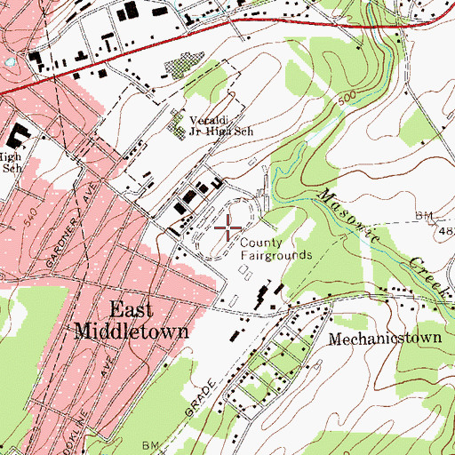 Topographic Map of Orange County Fair Speedway, NY