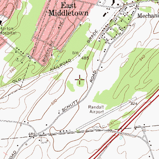 Topographic Map of Canterbury Knolls, NY