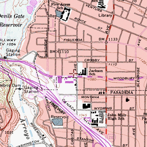 Topographic Map of Jackson Elementary School, CA