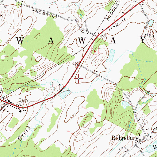 Topographic Map of Slate Hill Commons Shopping Center, NY