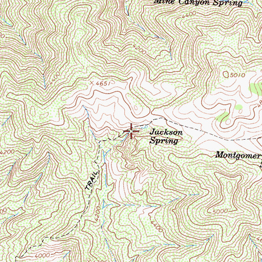 Topographic Map of Jackson Spring, CA