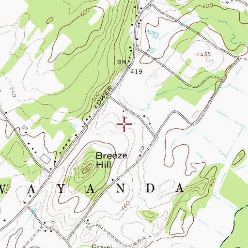 Topographic Map of Breeze Hill Estates, NY