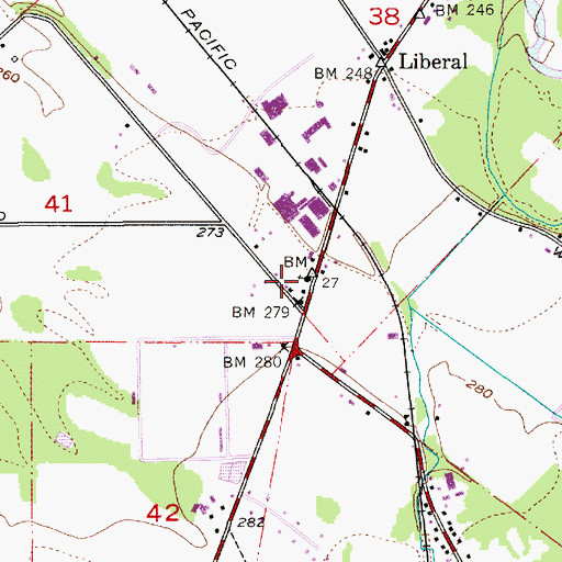 Topographic Map of The Evangelical Community Chapel at Liberal, OR
