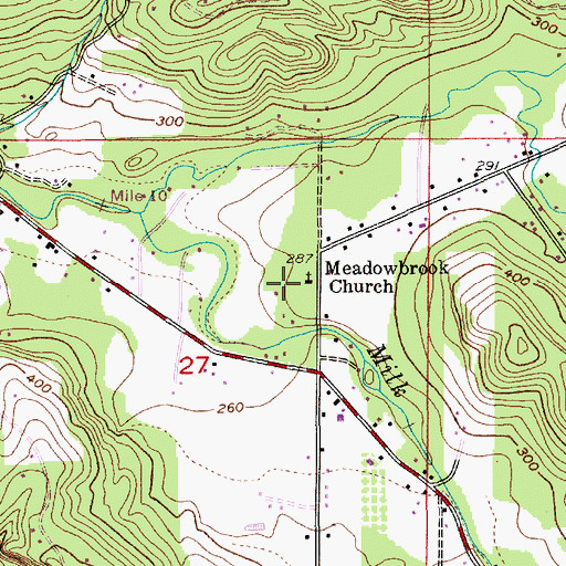 Topographic Map of Meadowbrook Community Church, OR