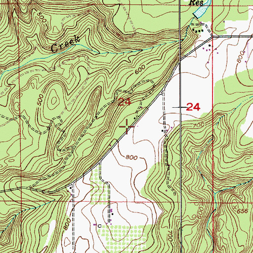 Topographic Map of Clarkes United Methodist Church, OR