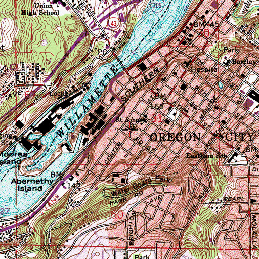 Topographic Map of Saint John the Apostle Catholic Church, OR