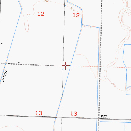 Topographic Map of Jacobs Ditch, CA