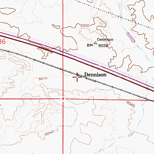 Topographic Map of Dennison, AZ