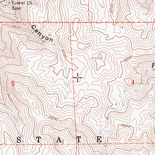 Topographic Map of Jacumba Mountains, CA