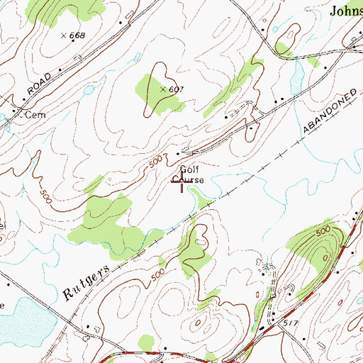 Topographic Map of Green Ridge Golf Course, NY