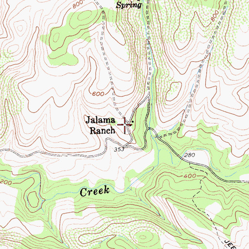 Topographic Map of Jalama Ranch, CA