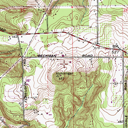 Topographic Map of Evergreen Community Church, OR