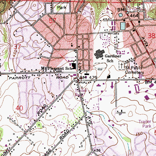 Topographic Map of First Presbyterian Church, OR