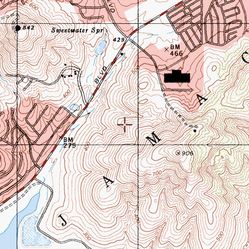 Topographic Map of Jamacho, CA