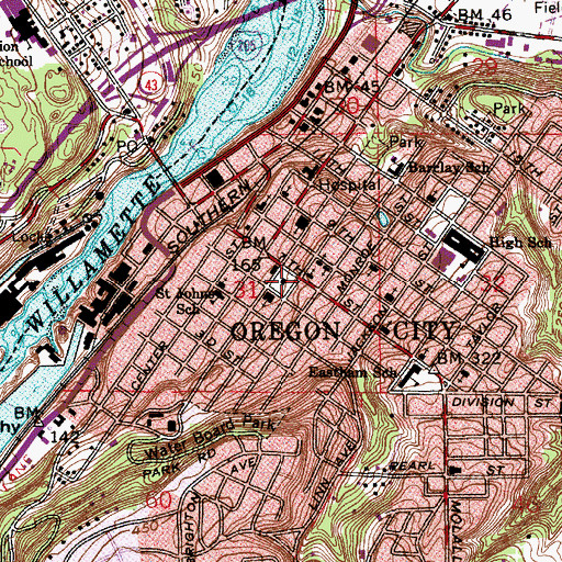 Topographic Map of Zion Lutheran Church, OR