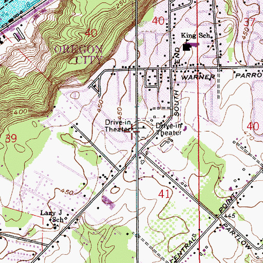Topographic Map of Oregon City United Methodist Church, OR