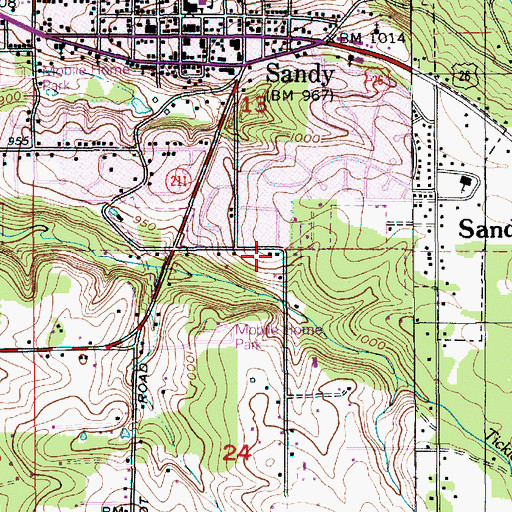 Topographic Map of Sandy Foursquare Church, OR