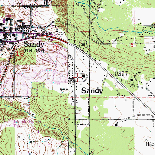 Topographic Map of Saint Michael the Archangel, OR