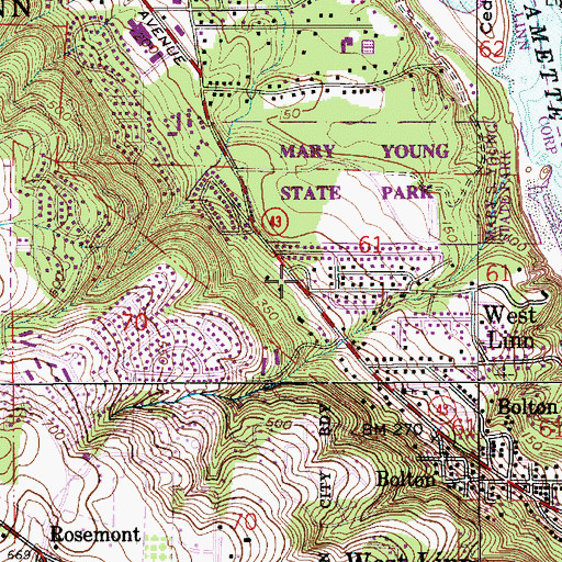 Topographic Map of Willamette United Methodist Church, OR