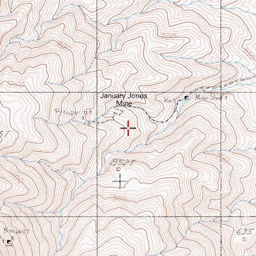 Topographic Map of January Jones Mine, CA