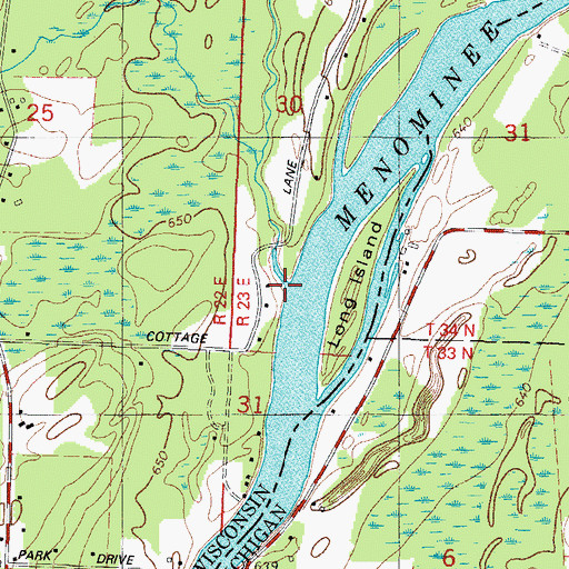 Topographic Map of Wagner Creek, WI